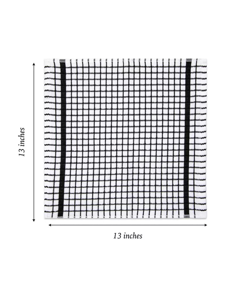 Classic Checkered Dishcloths (Pack of 8), 100% Cotton. Color Options, 13X13 In.