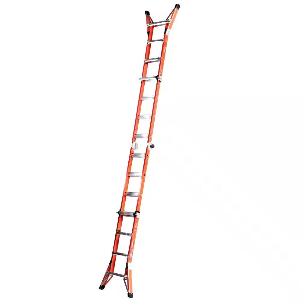 18 Ft. Reach Height Multi-Purpose Fiberglass PRO Ladder with 300 Lbs. Load Capacity Type IA