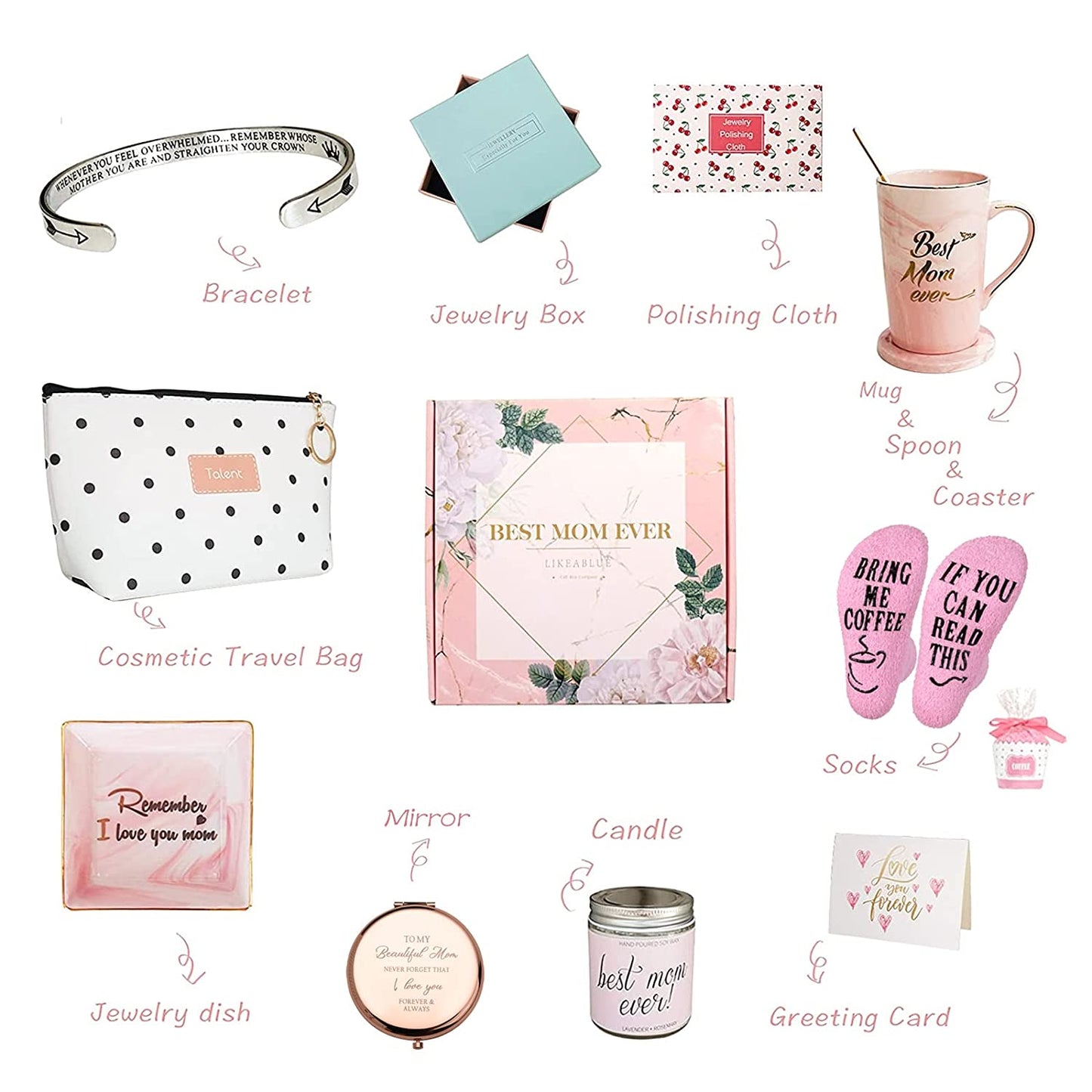 Gift Basket for Mom, Birthday Gifts for Best Mom, Women, Wife, Mother in Law, Ne