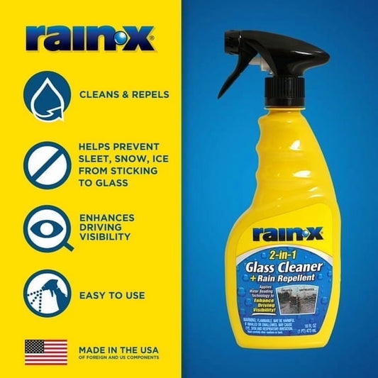 2-In-1 Glass Cleaner & Rain Repellant 16Oz - 630006W (4 Pack)
