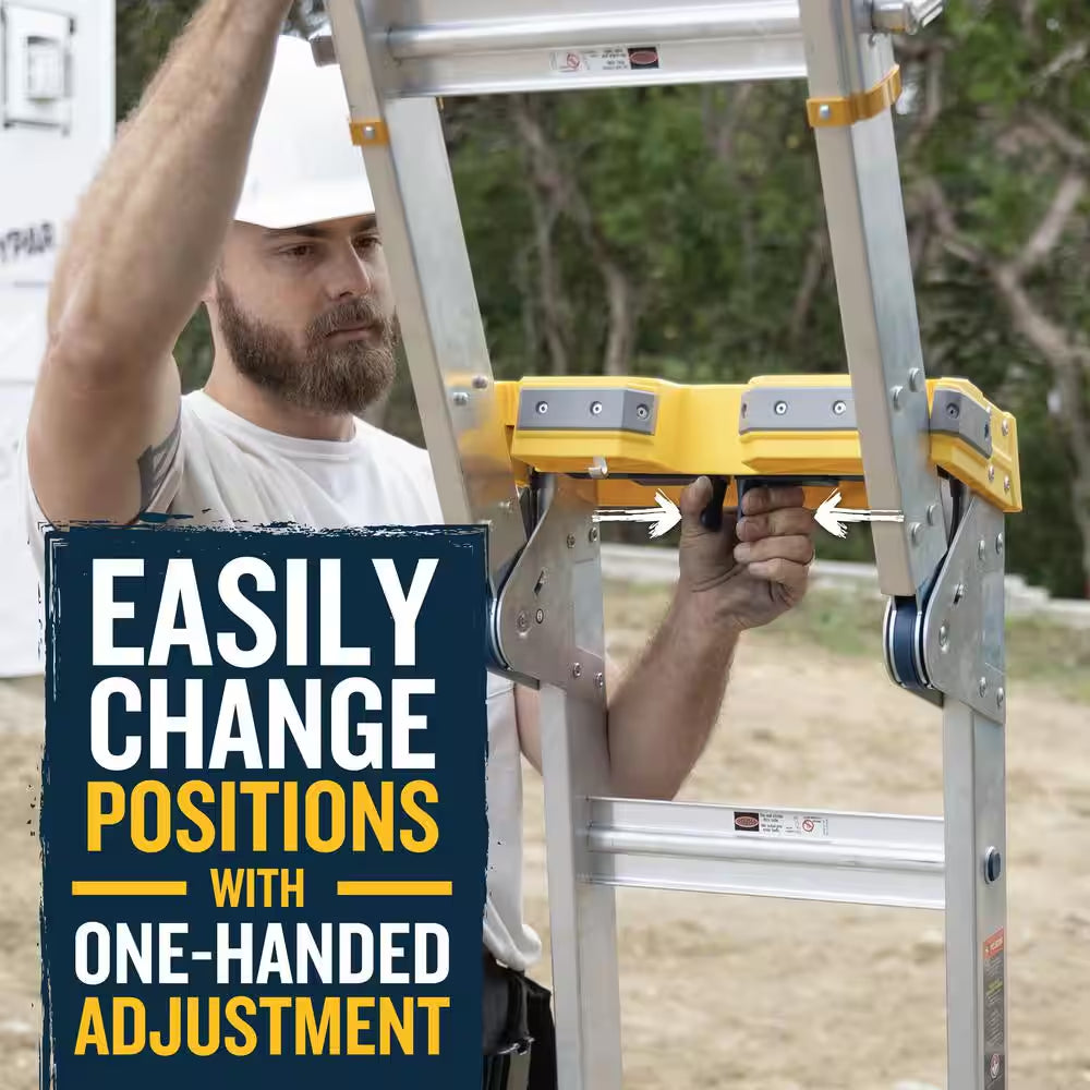16 Ft. Reach Aluminum Adjustable Multi Position Ladder with 375 Lb. Load Capacity Type IAA Duty Rating