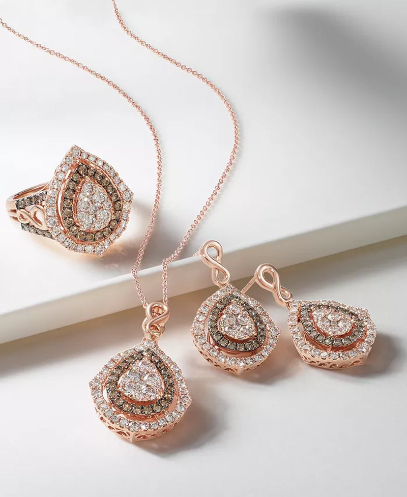 Nude Diamondsâ® & Chocolate Diamondsâ® Fancy 18" Pendant Necklace (1-5/8 Ct. T.W.) in 14K Rose, Yellow or White Gold