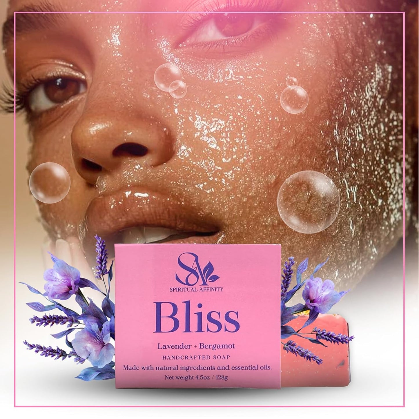 Bliss Lavender and Bergamot Body Soap | Nourishing Skin Care | Handcrafted Soap Bar for Relaxation and Serenity