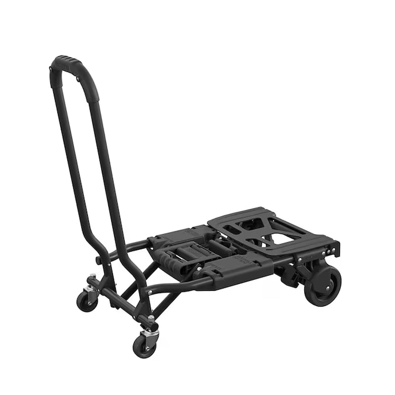 300-Lbs. Capacity 4 -Wheel Black Steel Convertible Hand Truck