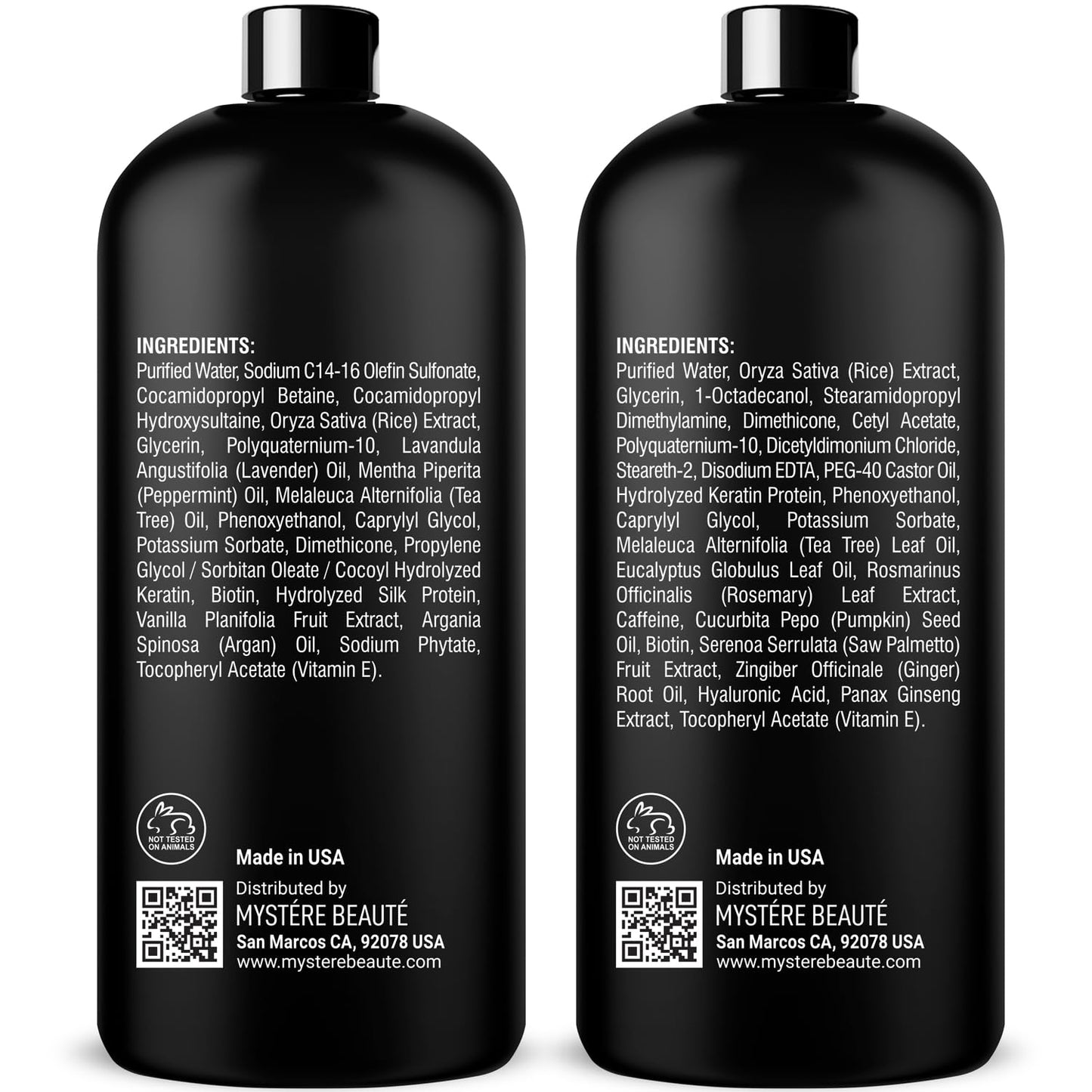 Rice Water Shampoo and Conditioner Set - Ultra-Nourishing Hair Care Set, Promotes Growth, Revitalizes Shine, and Shields from Damage - Infused with Essential Oils - 16 Fl Oz Each