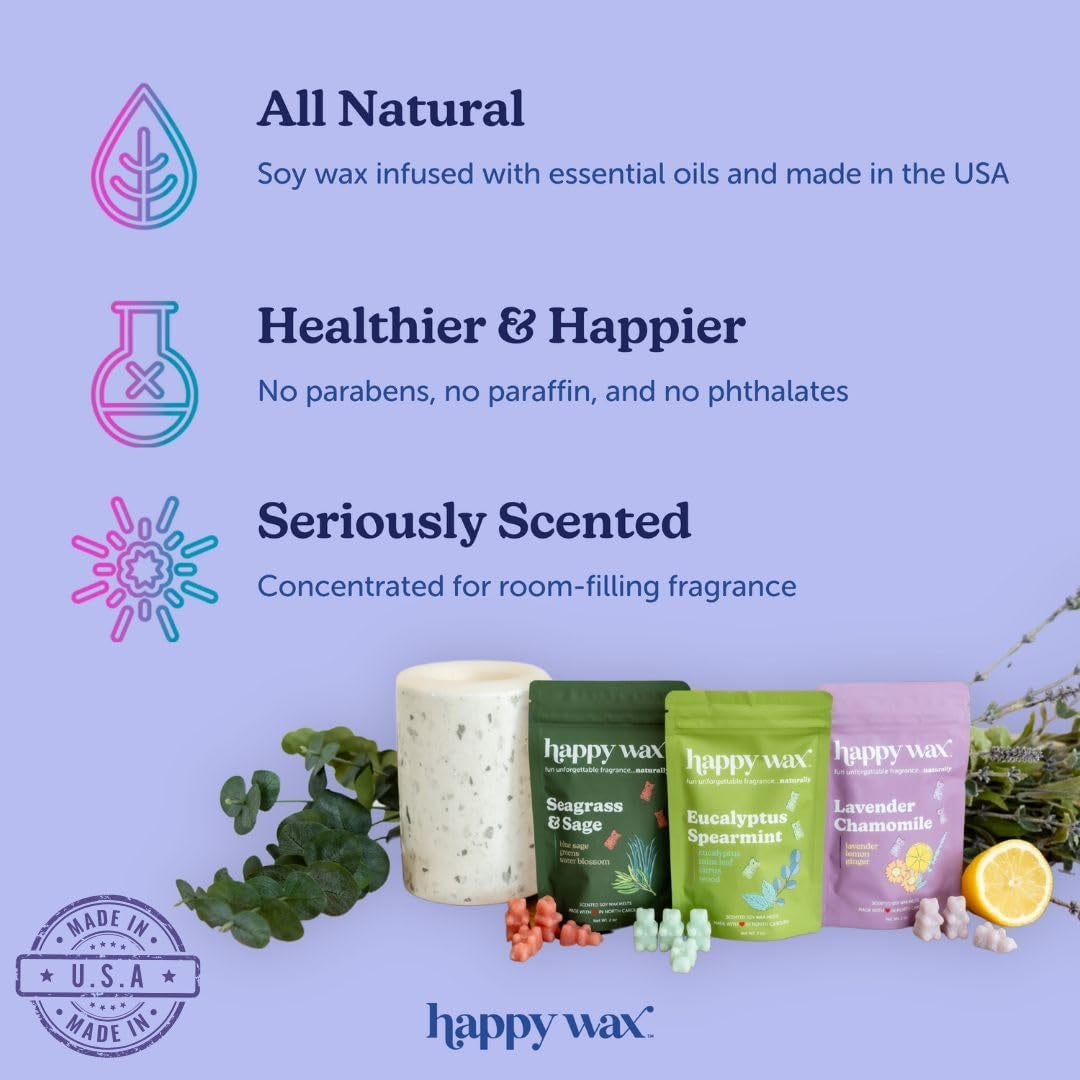 Caramel Macchiato Scented Bear Wax Melts - Natural Strong Coffee Scented - Infused with Essential Oils - Non Toxic & Pet Safe - (8 Oz Pouch)