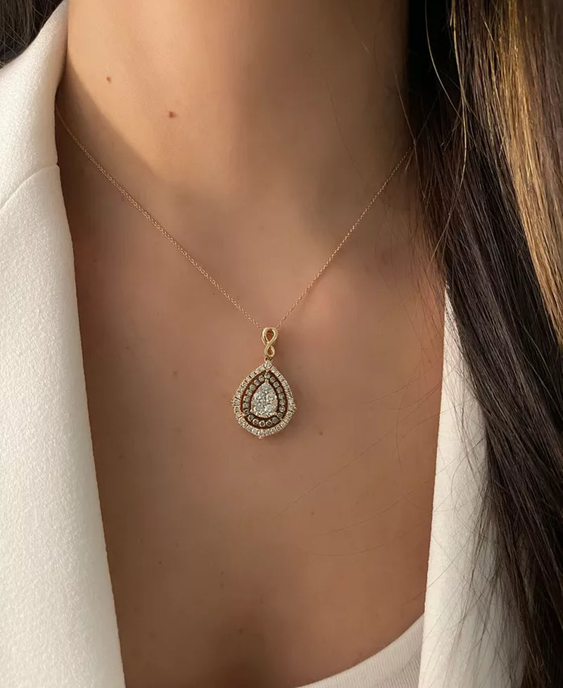 Nude Diamondsâ® & Chocolate Diamondsâ® Fancy 18" Pendant Necklace (1-5/8 Ct. T.W.) in 14K Rose, Yellow or White Gold