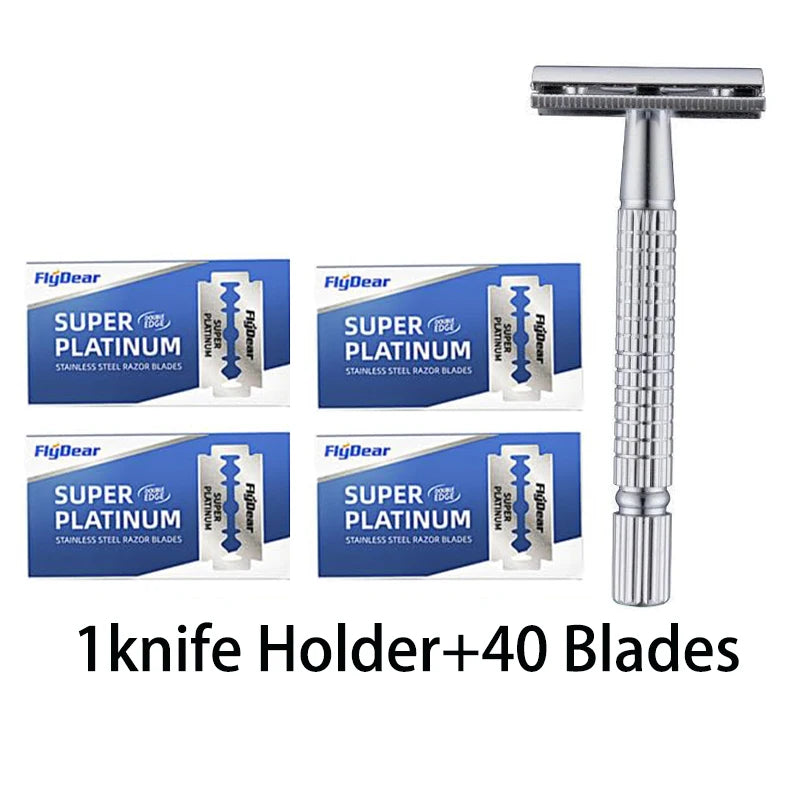 Razor Stainless Steel Double-Blade Razor Razor Razor Old Fashioned Razor Manual Shaving for Men