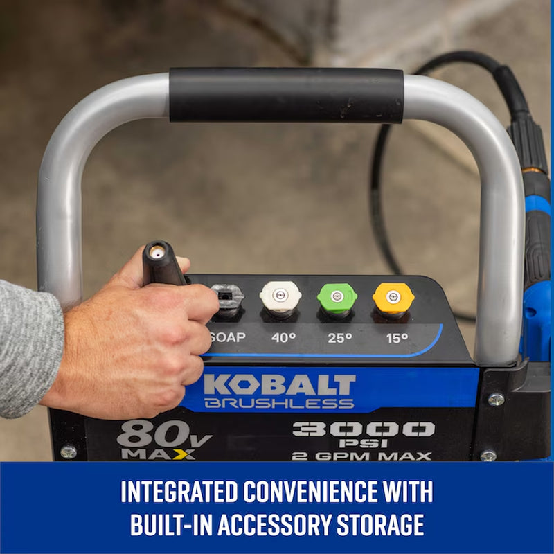 3000-PSI 2-GPM Cold Water Battery Pressure Washer with 5 Spray Tips 4 Ah (Battery Included) (Charger Included)
