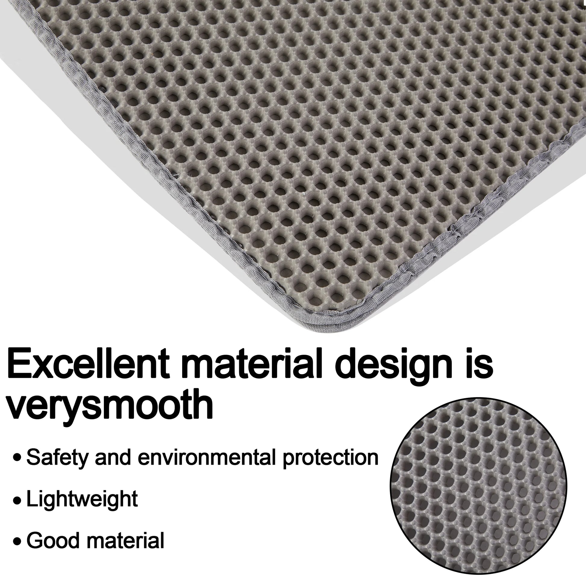 21"X29" Cat Litter Mat, Double Layer Urine-Proof & Waterproof, Honeycomb Scatter Control Trapping, Easier to Clean & Washable, Non-Slip (Dark Gray)