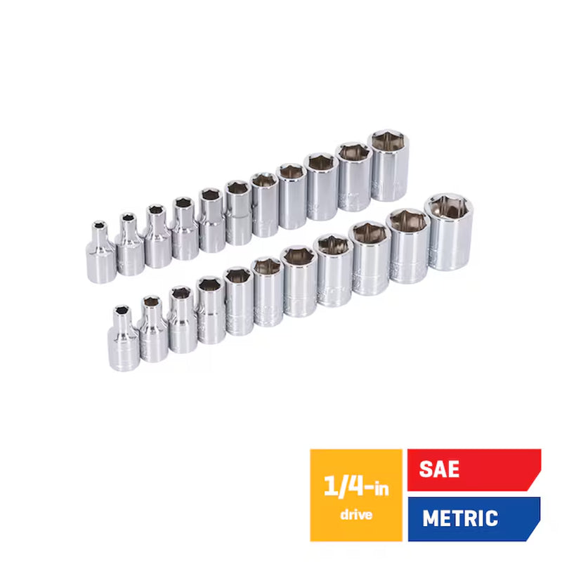 50 -Piece Standard (SAE) and Metric Mechanics Tool Set with Hard Case