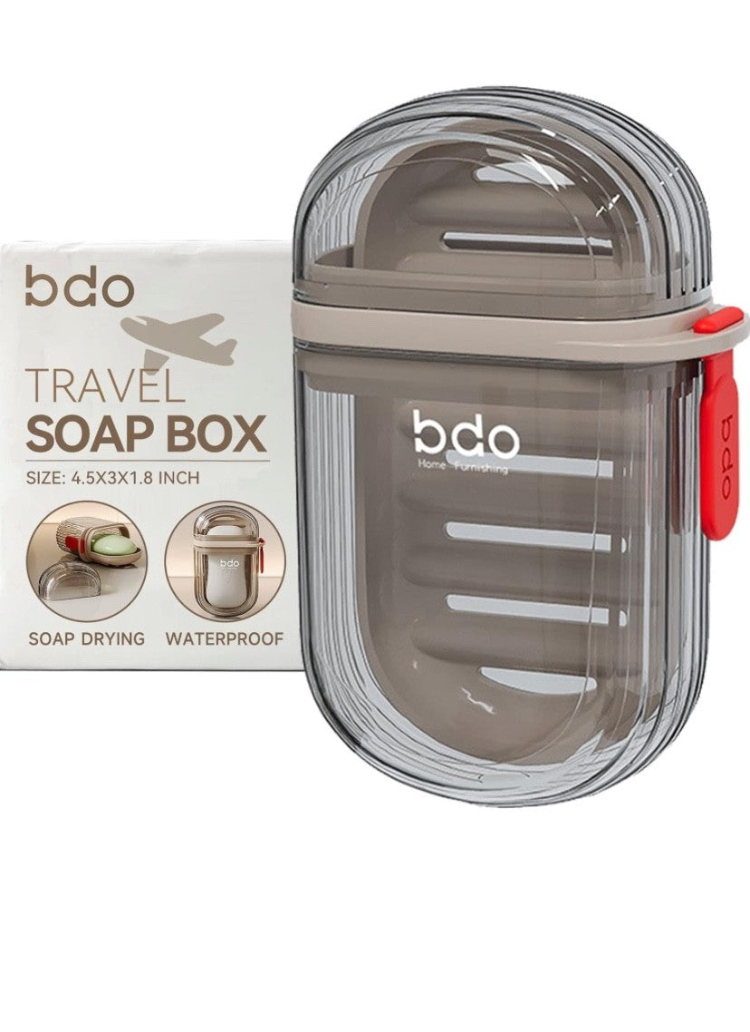 Travel Soap Case Leakproof Portable Bar Soap Holder with Lid for Bathroom