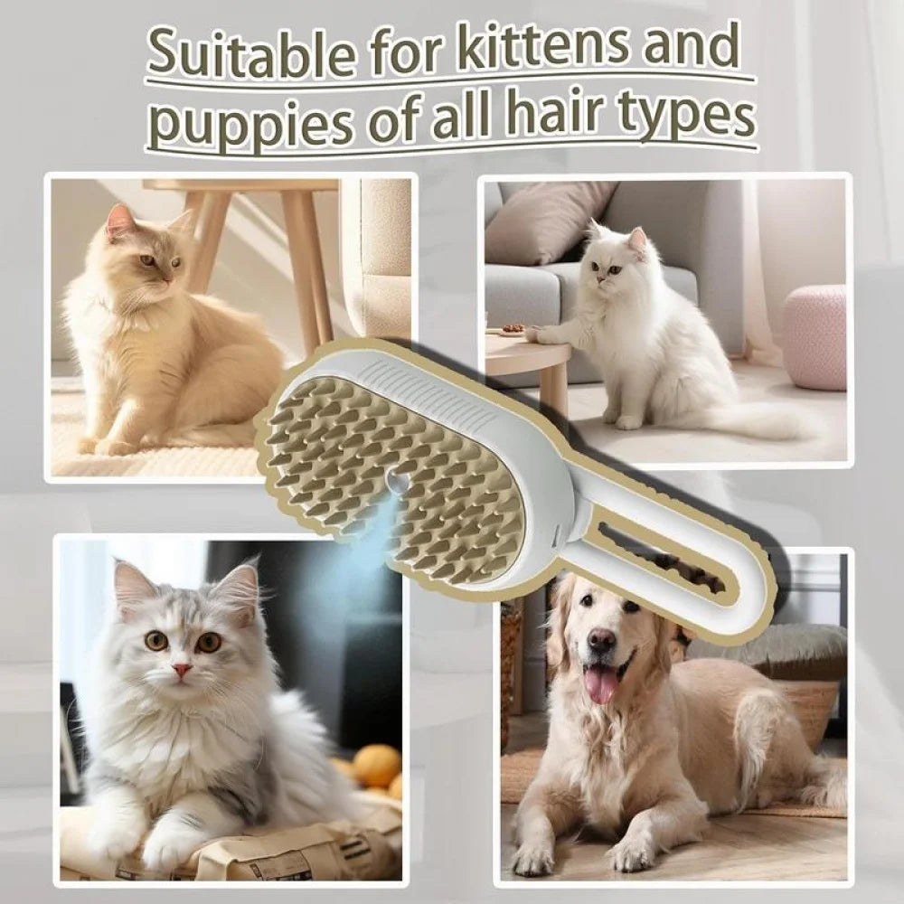Pet Steam Brush,Cat Dog Hair Remover, Adjustable Pet Hair Remover,Pet Steamy Mist,Steam Pet Brush for Pet Hair 3-IN-1 Steamy Cat Brush Grooming Comb for Dogs Steam Brush for Cats Remove Flying Fur