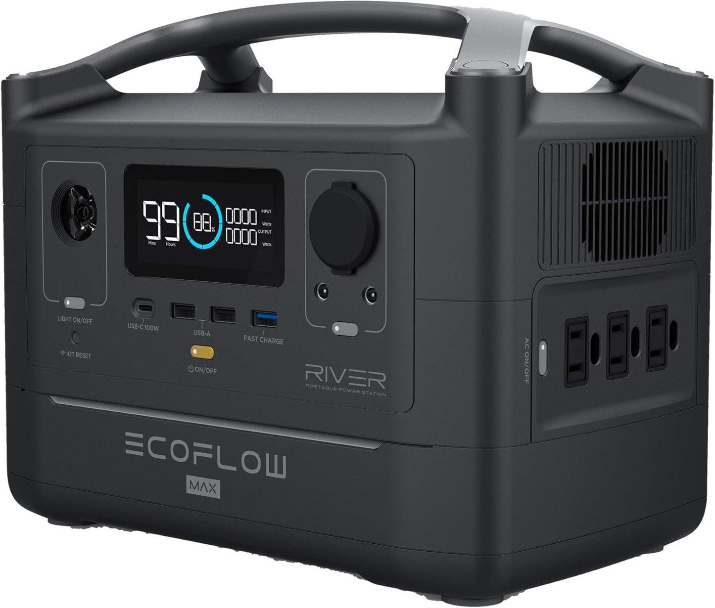RIVER 2 Max Solar Generator 512Wh Long-Life Lifepo4 Portable Power Station& 180W Solar Panel for Home Backup Power, Camping & Rvs 100% Charged in 60M with 3000+ Cycles & up to 1000W Output
