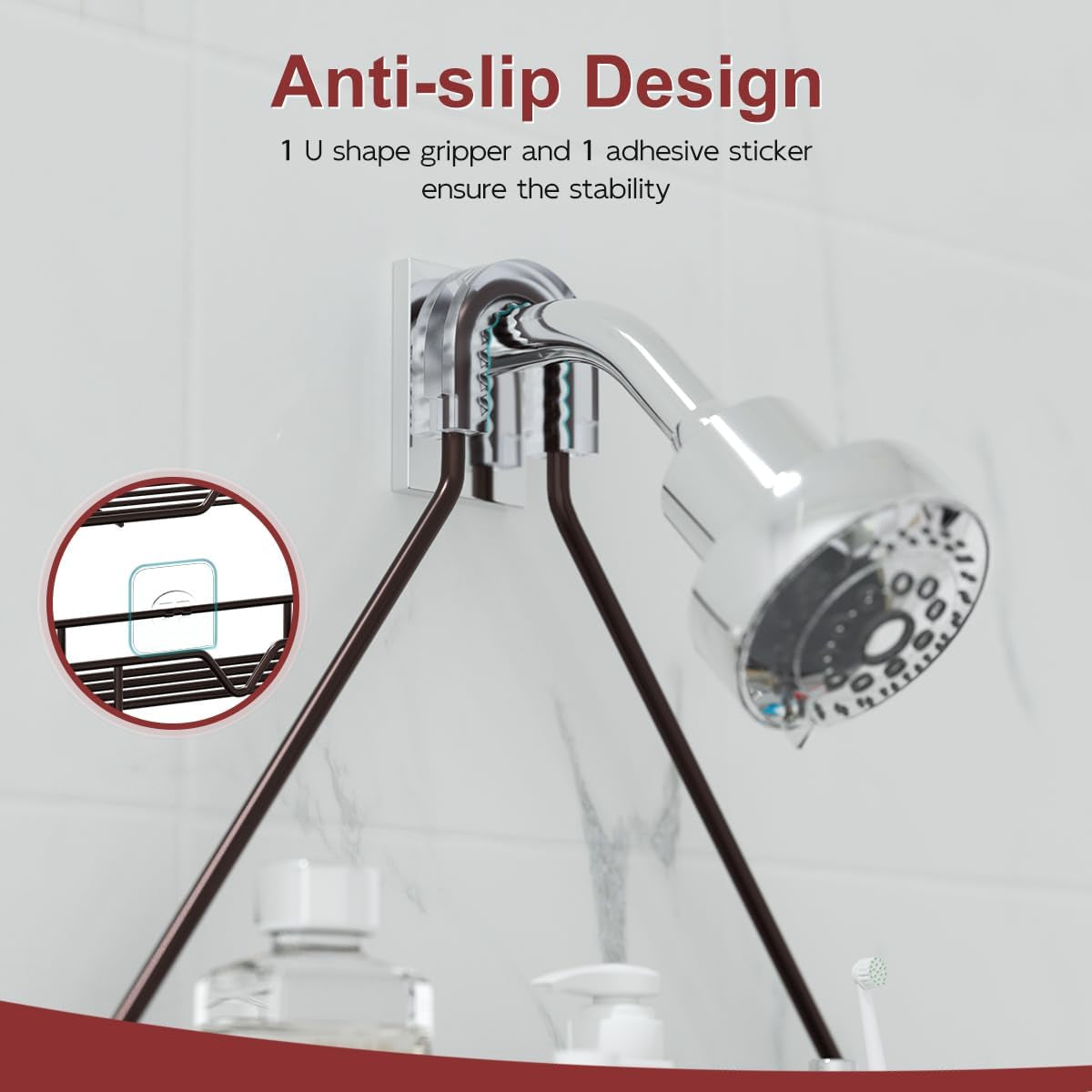 Treelen Shower Caddy over Shower Head Hanging Bathroom Caddy for Shower Organize