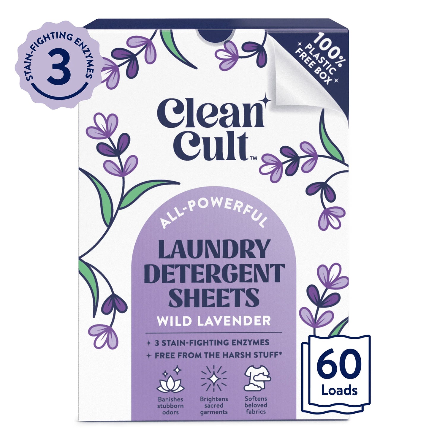 Laundry Detergent Sheets, Wild Lavender Scent, 60 Count