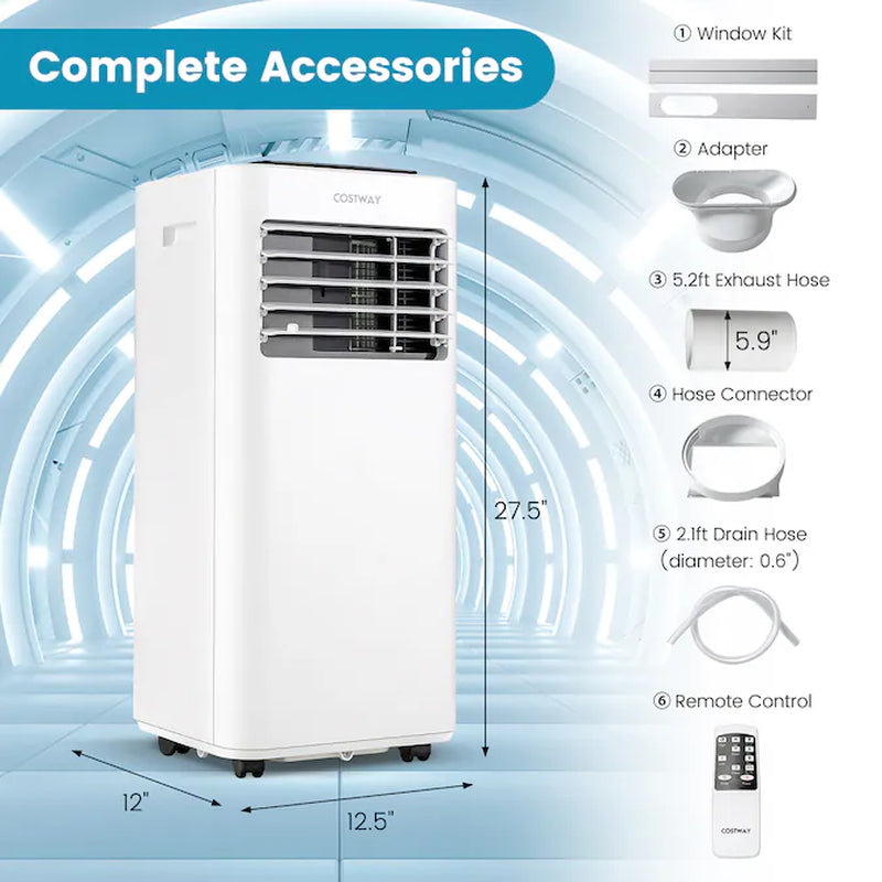 5000 BTU DOE 115-Volt Vented Small Room Portable Air Conditioner Remote Included