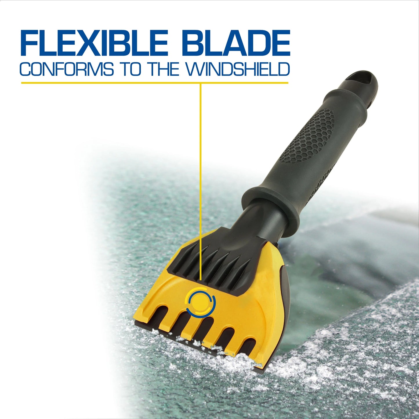 ® 11" Heavy Duty Ice Scraper with Rubber Grip, Black and Yellow, Size: 11", 1 Pack, 1220141020X