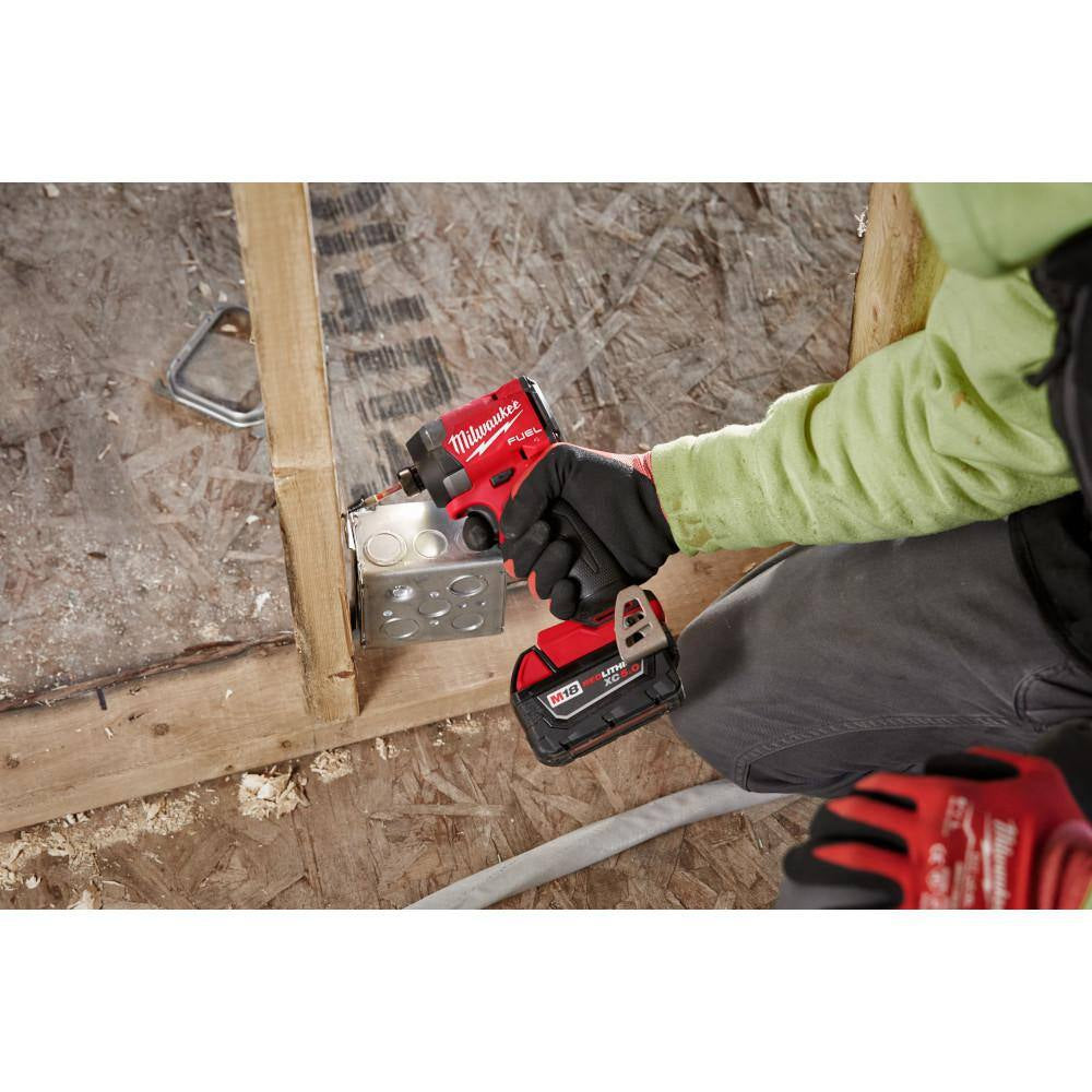 M18 FUEL 18-Volt Lithium-Ion Brushless Cordless 1/4 In. Hex Impact Driver and 7-1/4 In. Rear Handle Circular Saw
