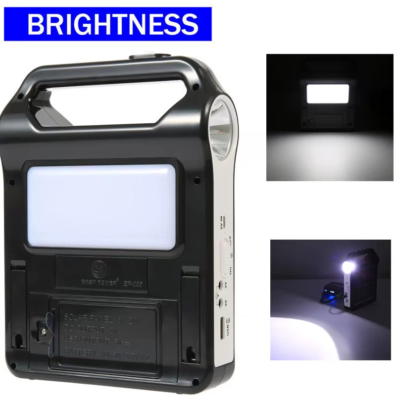 Portable 6V Rechargeable Solar Panel Power Storage Generator System USB Charger with Lamp Lighting Home Solar Energy System Kit