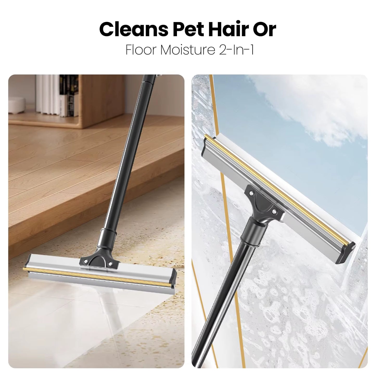 Pet Hair Removal Broom Carpet Rake Reusable Cleaning Tool 50" Long Handle Furniture Couch Carpets Rugs Mats Lint Remover Scraper