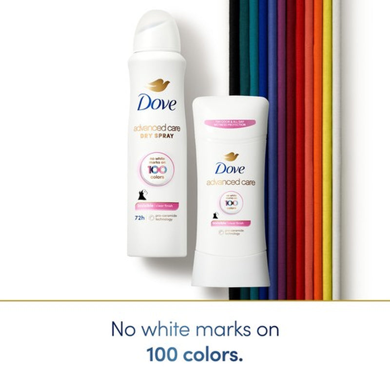 Dove Advanced Care Clear Finish Antiperspirant Deodorant Spray 3.8Oz 72 Hour ...