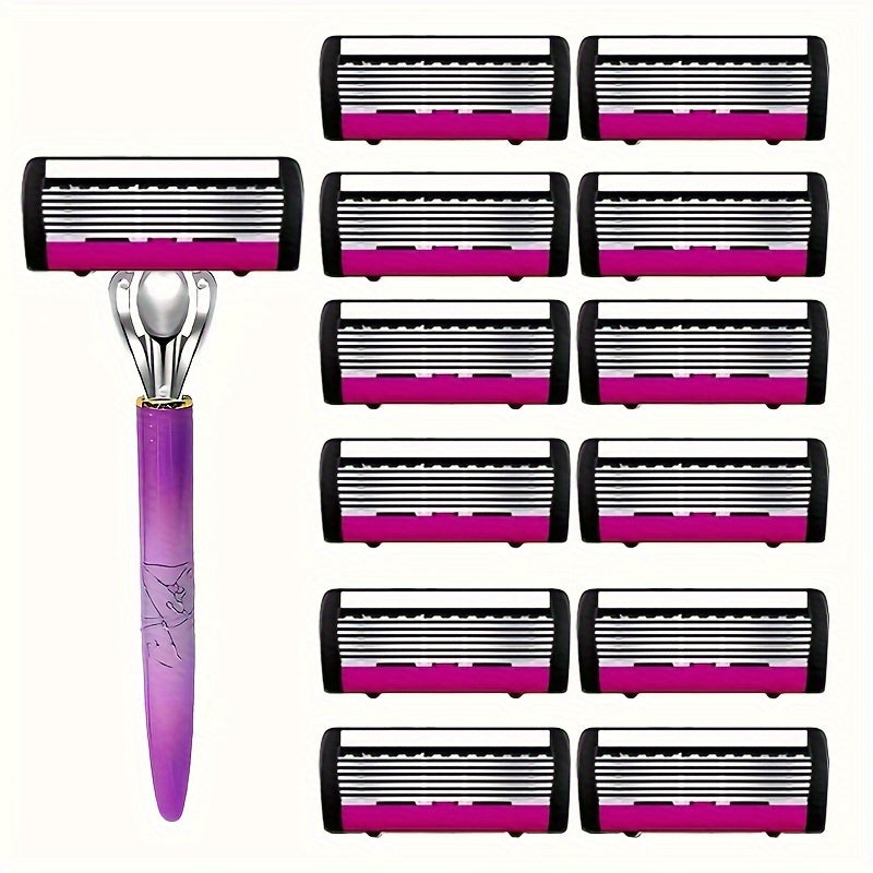 Women's 6-Layer Stainless Steel Blade Razor For Smooth, Close Shave (Compare to Venus)
