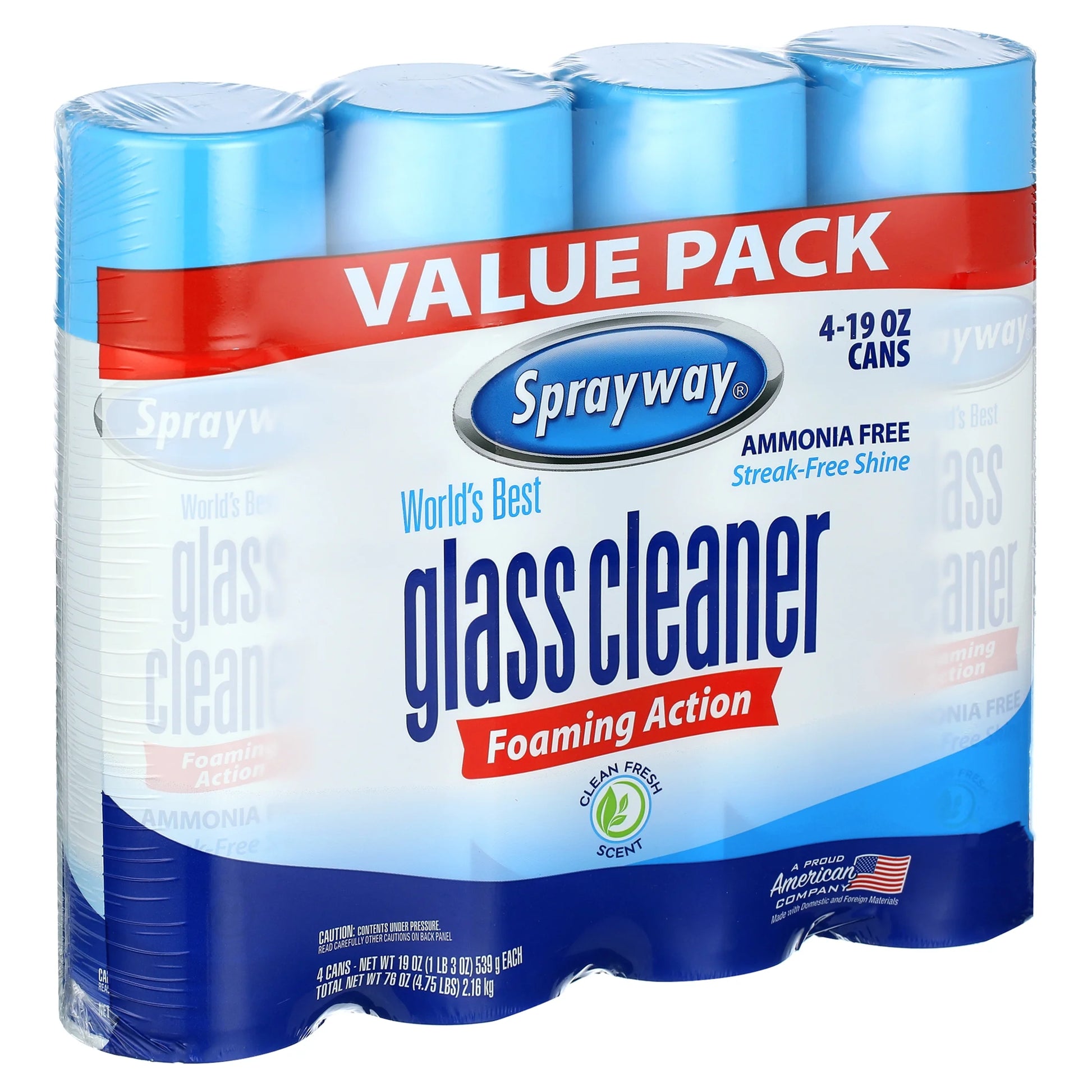 Glass Cleaner, 19 Ounce, 4 Pack