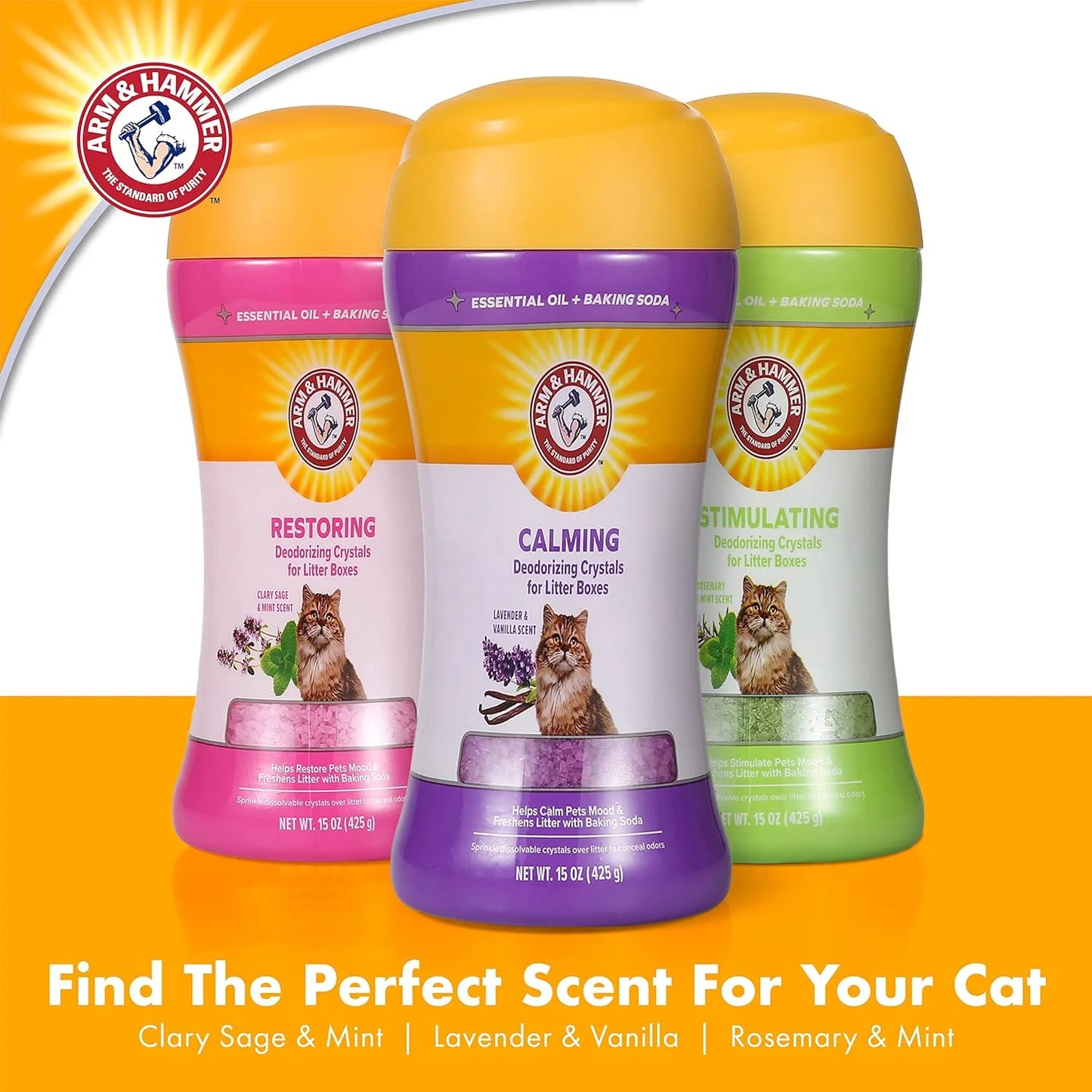 Cat Litter Deodorizing Crystals, Lavender & Vanilla Scent 15 Oz