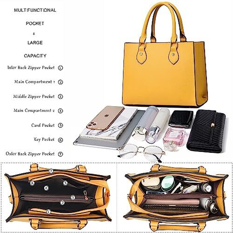 CHICAROUSAL Crossbody Purses and Handbags for Women PU Liz Mustard Yellow