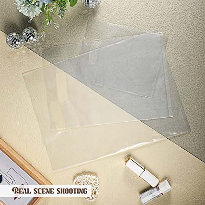 120 Clear Gift Bags with Handles Clear Plastic Bags Merchandise Retail Bags, 6 X