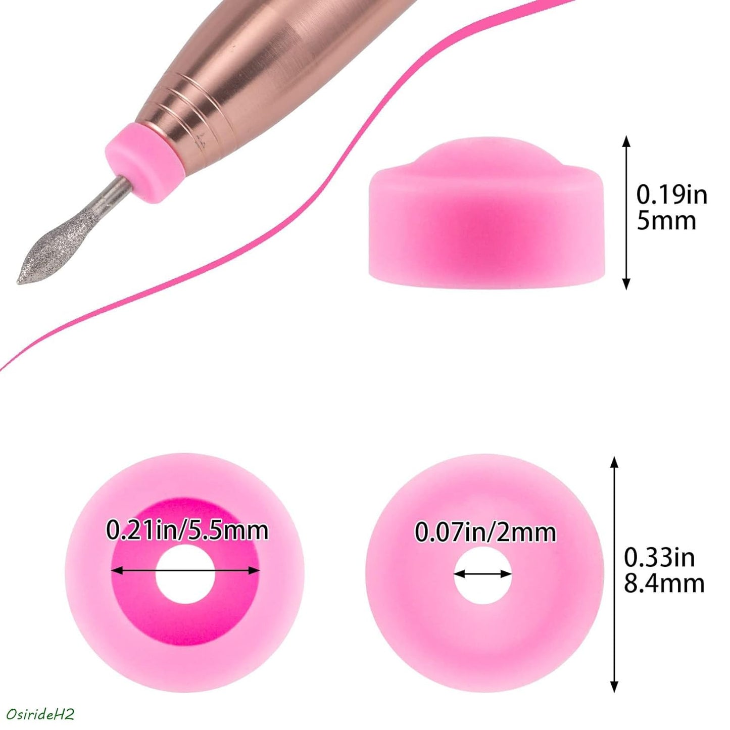 -25Pcs Professional Nail Drill Bits Pink Nail Tech Supplies Electric Nail Filer Plastic Cap-Nail Art Tools Drill Dust Collector Dust Stopper Nail Drill Bit -Pink Drill Nail Dust Collectos
