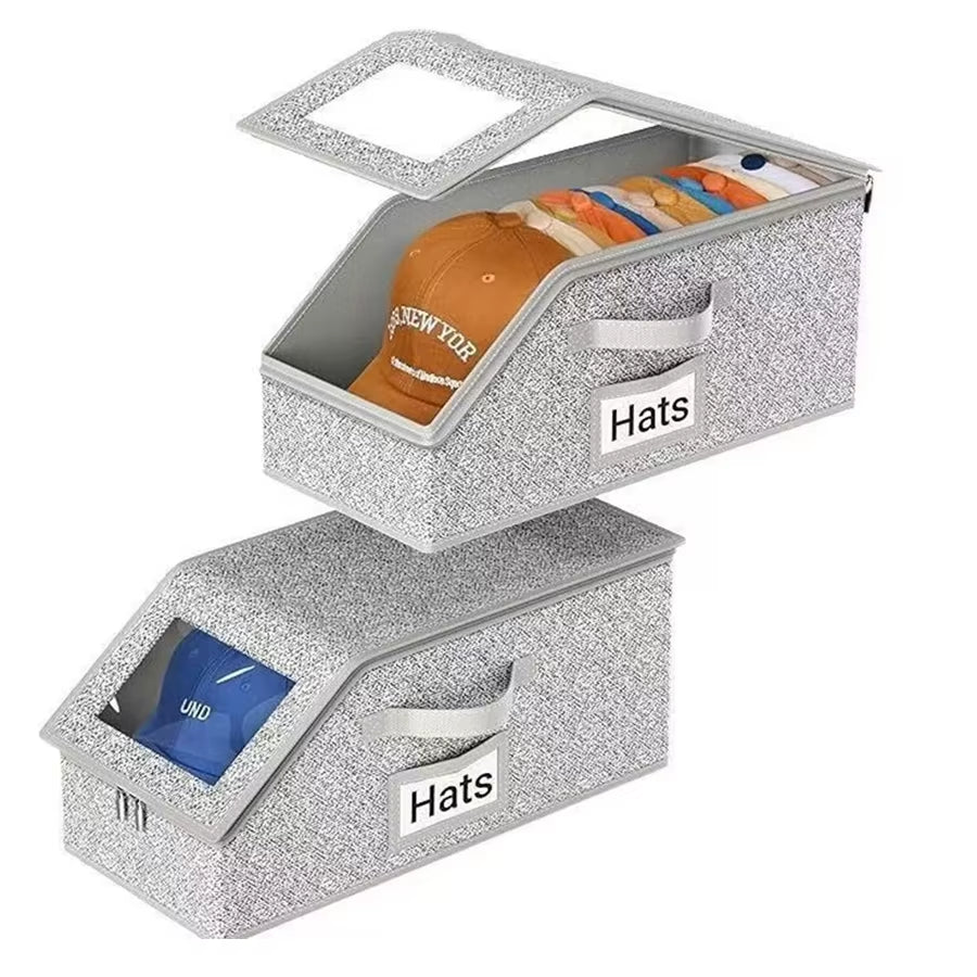 Foldable Zipper Baseball Cap Storage Box Non-Woven Dustproof Storage Box Hat Storage Box Wardrobe Storage Boxes Storage