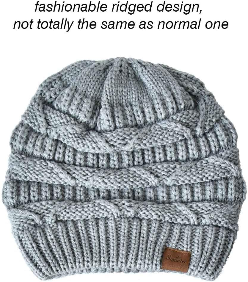 Knit Beanie Hat for Women Oversize Chunky Winter Slouchy Beanie Hats Ski Cap