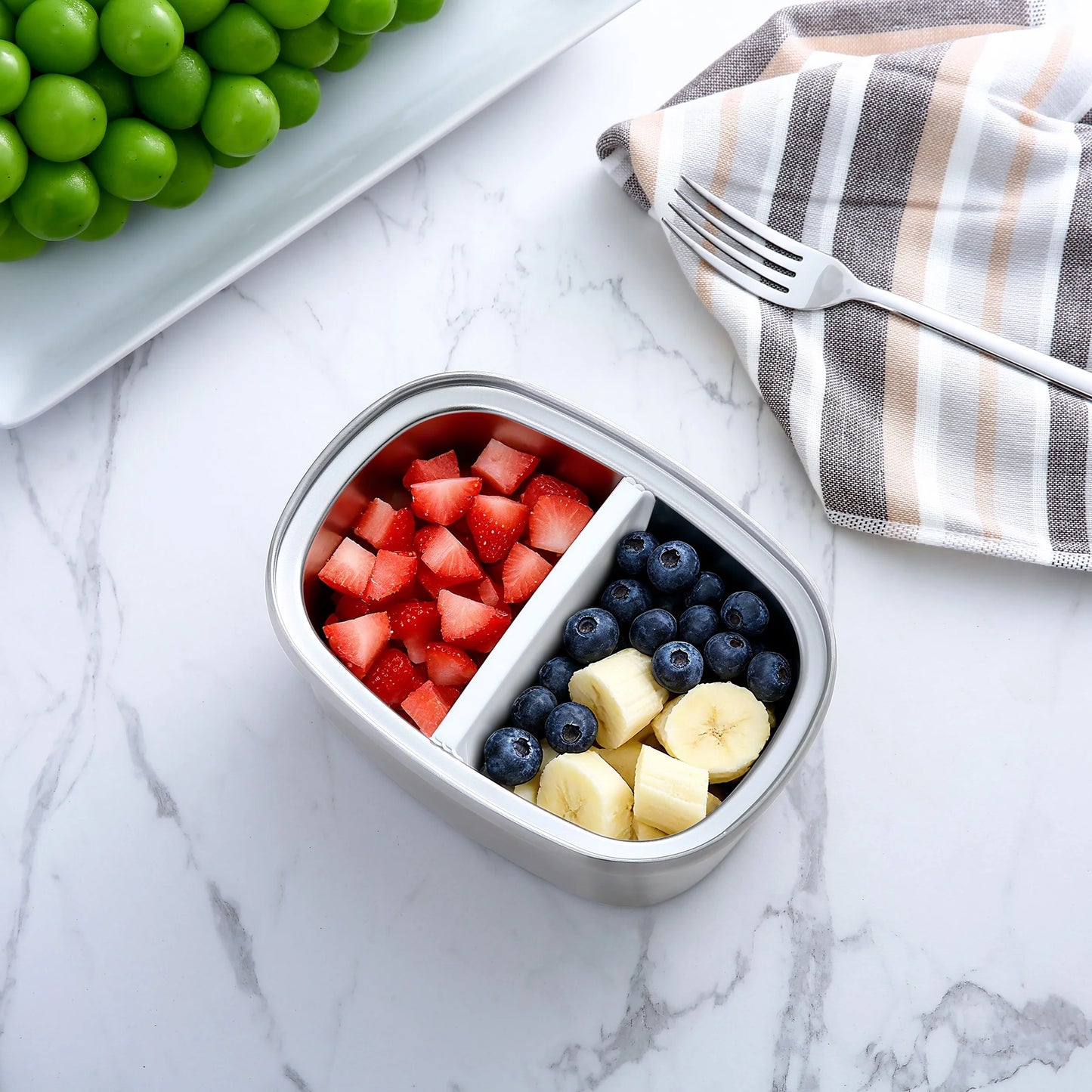 33 Oz Rectangular Insulated Food Container, Stainless Steel