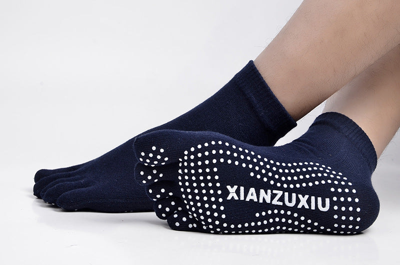 Men Pilates Socks Wholesale Cotton Breathable Non-Slip Massage Yoga Socks Cotton YOGA Sports Five-finger Socks 5 toe socks