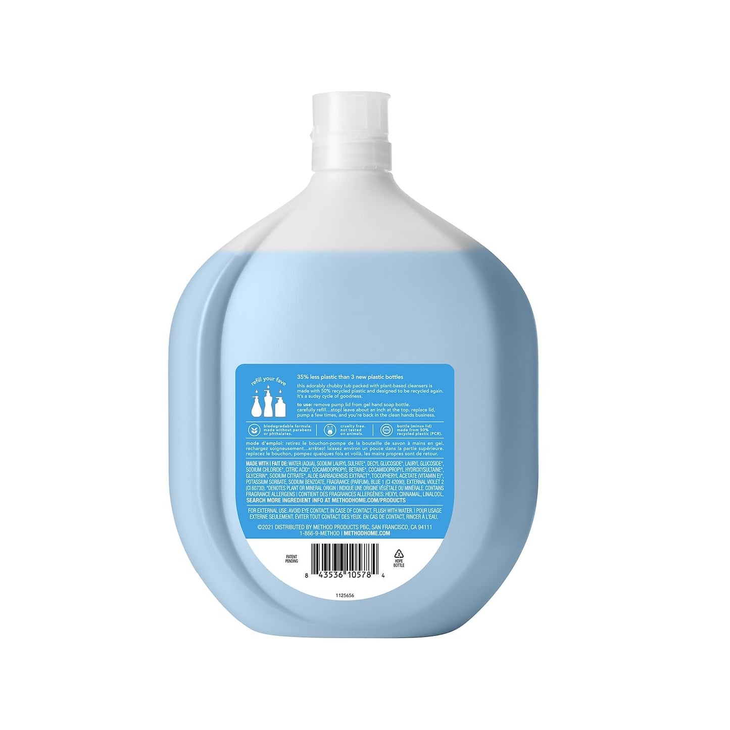 Gel Hand Soap Refill, Sea Minerals, Biodegradable Formula, 34 Fl Oz (Pack of 1)