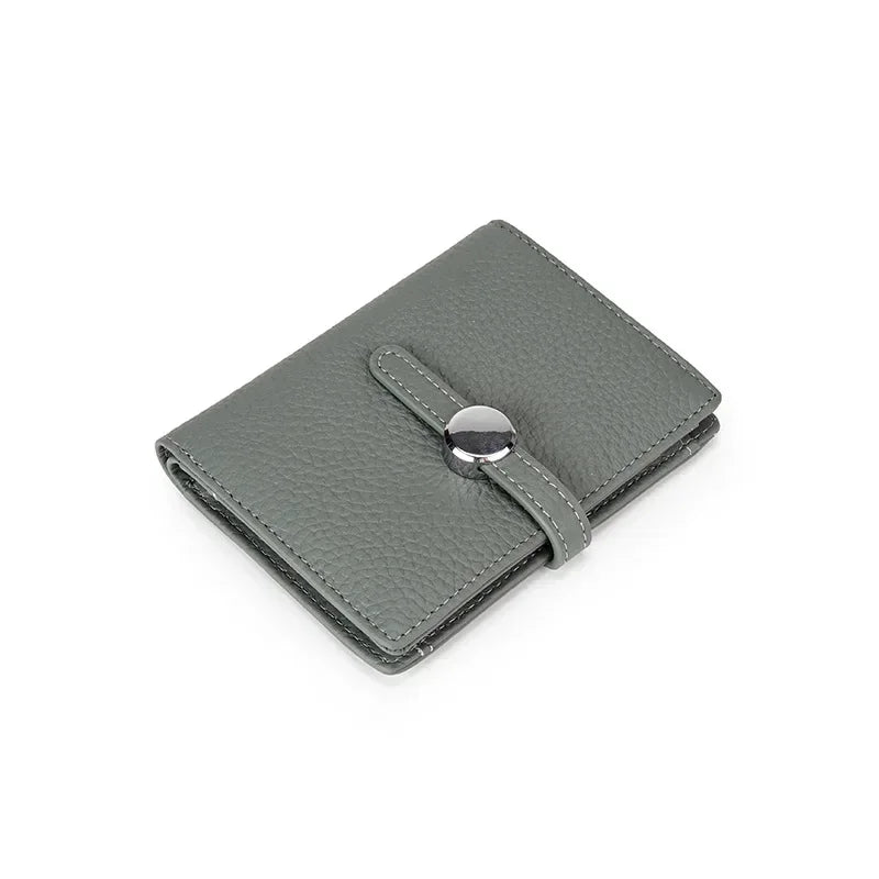 New Genuine Leather Womens Wallets and Purses Luxury Brand Design Hasp Square Wallet Fashion Card Holder Women Small Coin Purses