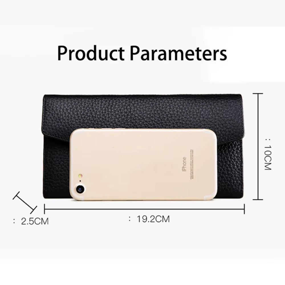 Genuine Leather Women'S Wallets Long Handbags Luxury Designer Purses for Women Credit Card Holder Wallet Carteras Para Mujer