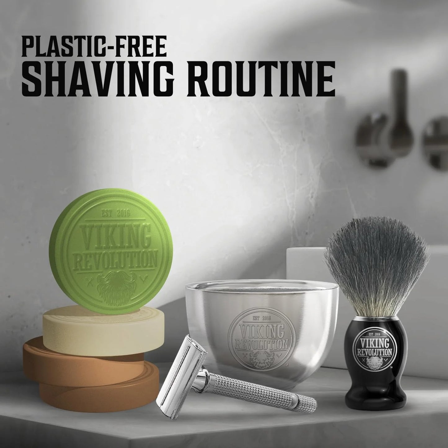 Shaving Soap for Men - Shave Soap for Use with Shaving Brush and Bowl for Smoothest Wet Shave, Shaving Soap Puck - 4 Pack Variety, Each Pack 2.5Oz (Vanilla, Bergamot, Tobacco, Oud)