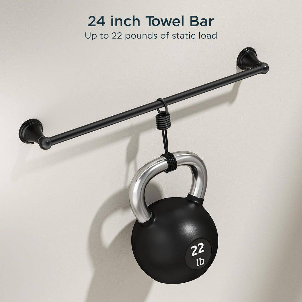 3 -Piece Bath Hardware Set with Included Mounting Hardware in Black