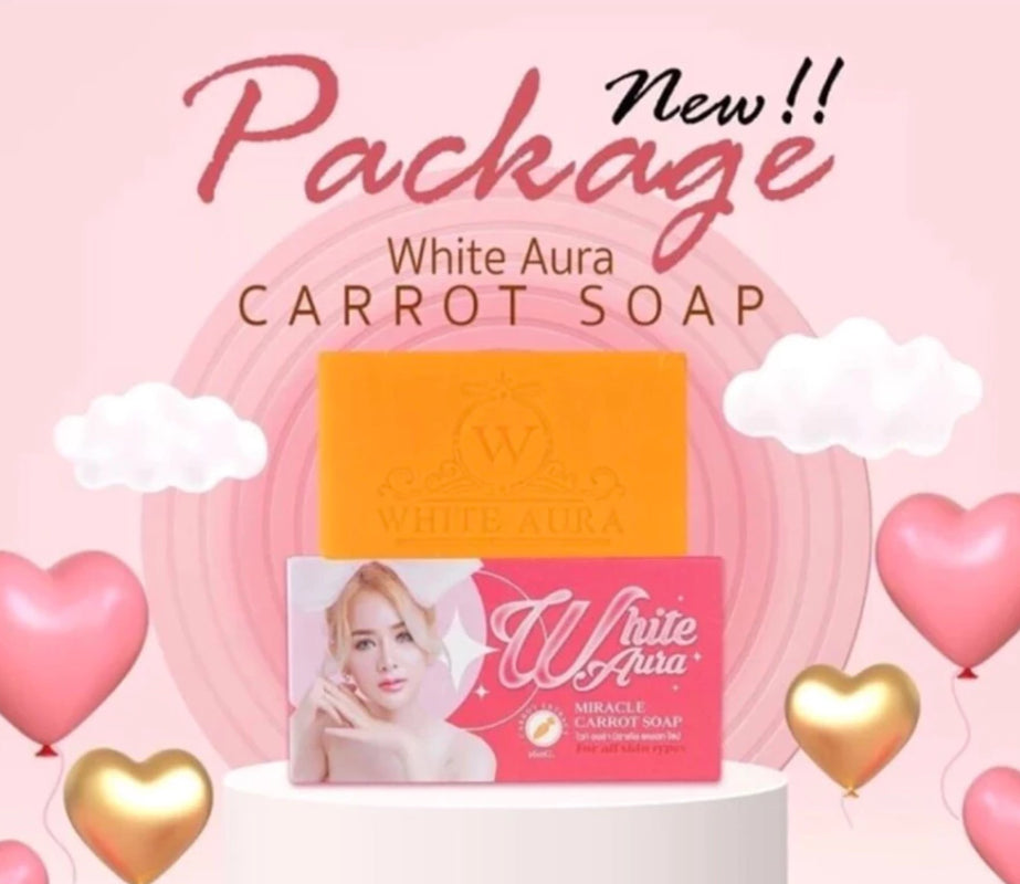 10X White Aura Miracle Carrot Soap 160G Reduce Dark Spots Moisture Body Skin