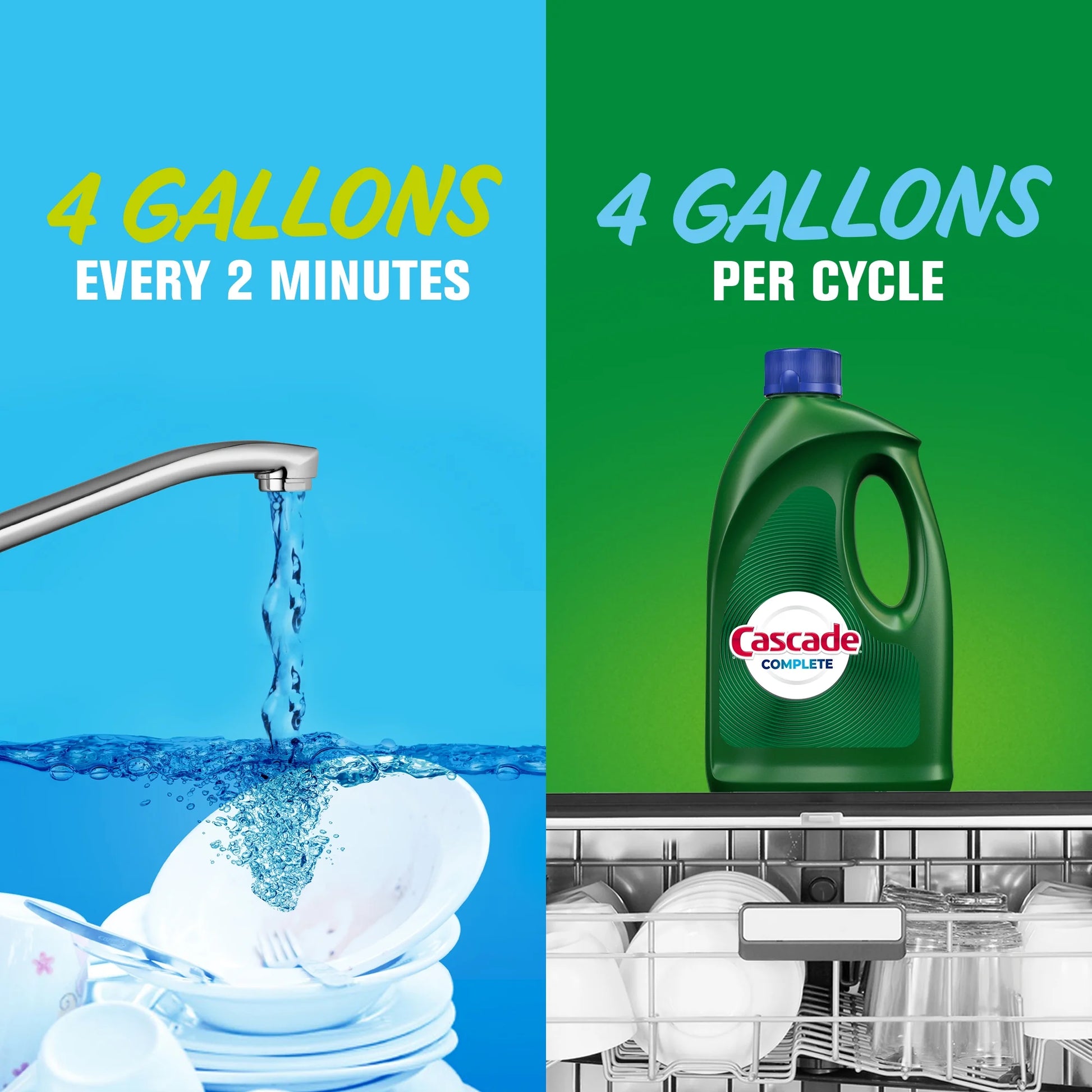 Complete Dishwasher Detergent Liquid Gel, Dish Detergent, Dish Soap, Fresh, 120 Fl Oz