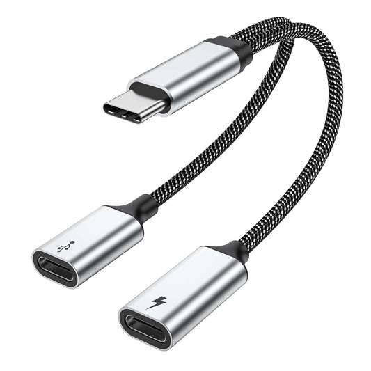 USB C Splitter USB C to USB C Female Adapter USB Y Splitter Cable(Not for Mon...