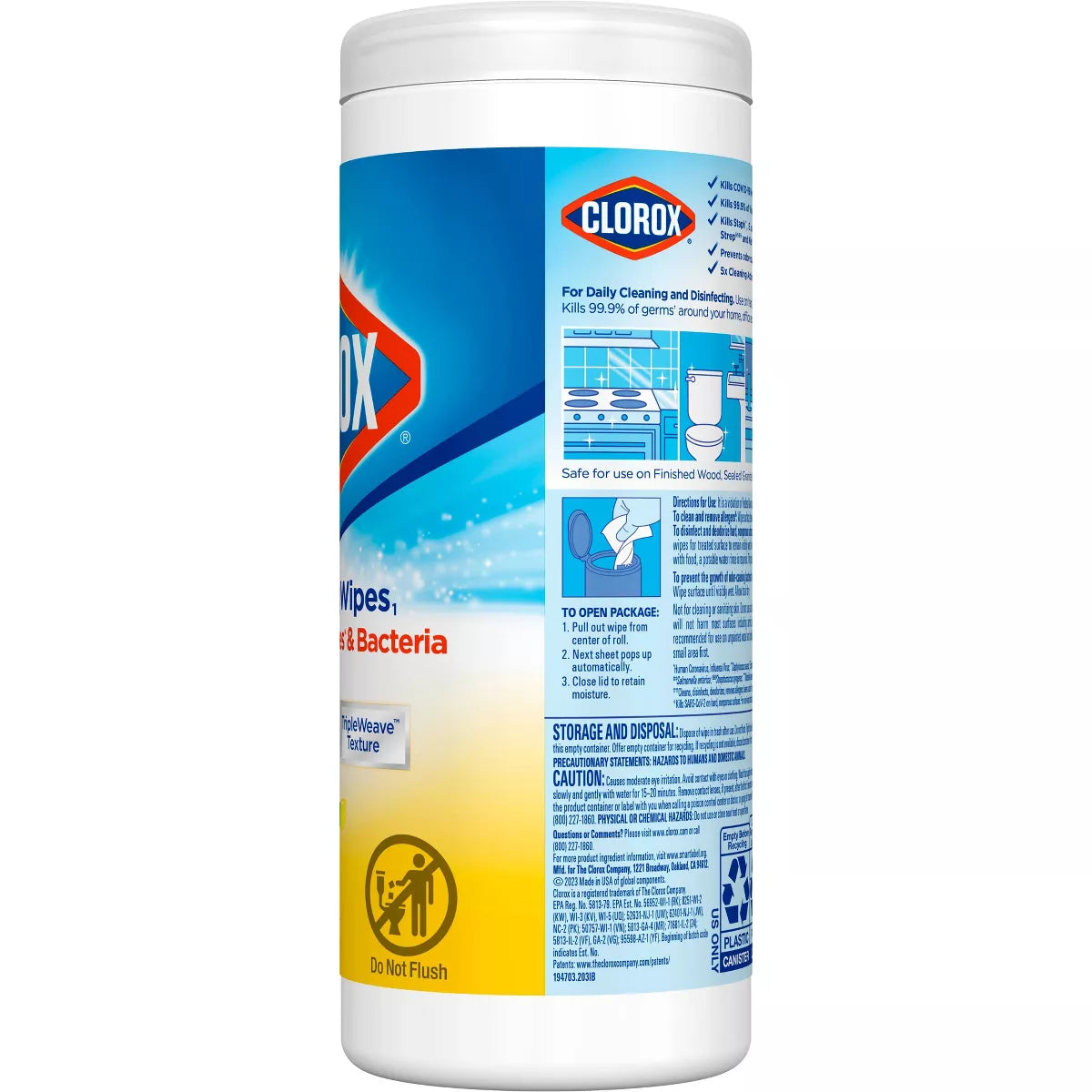 Clorox Crisp Lemon Disinfecting Wipes Bleach Free Cleaning Wipes