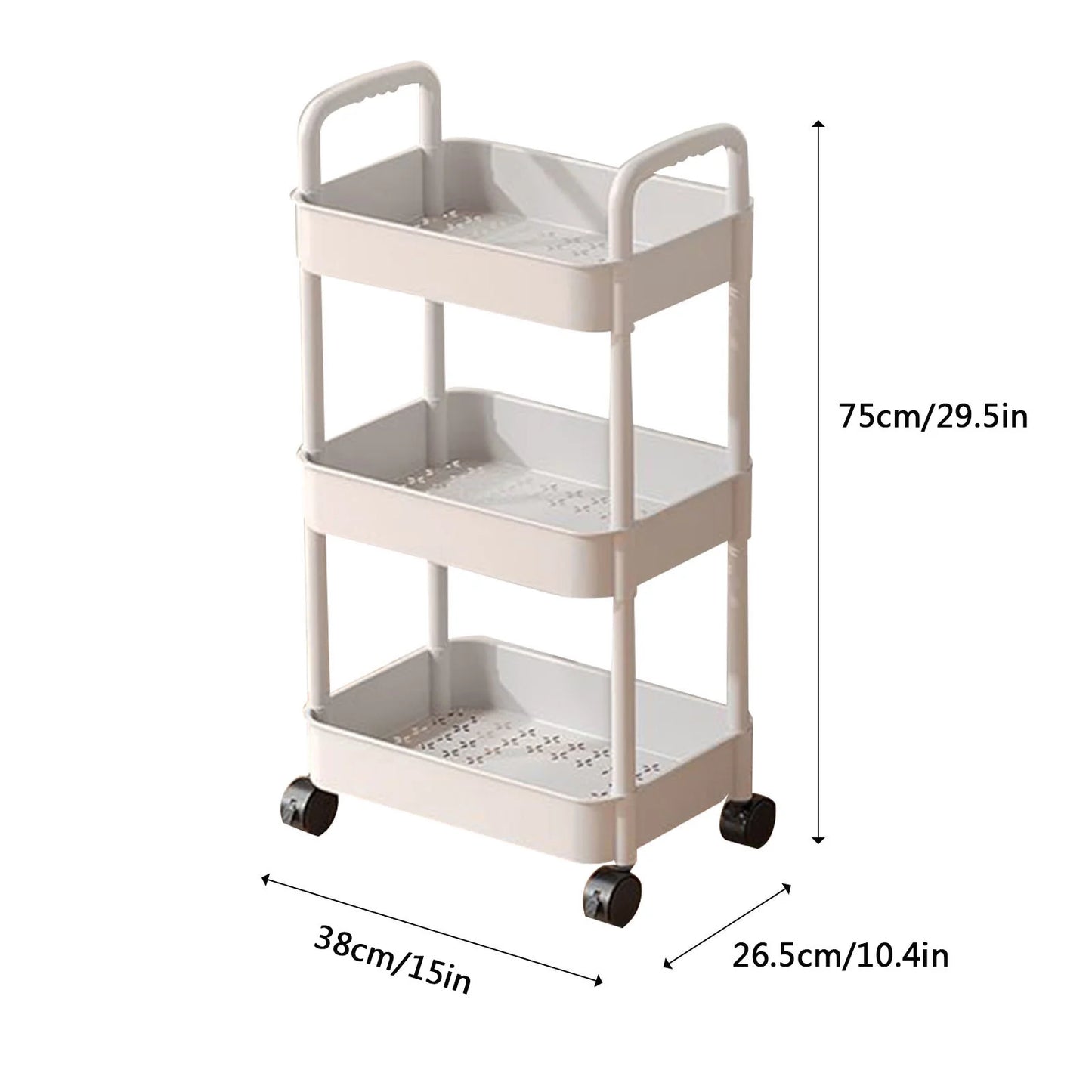 Carts with Wheels, 5 Tier Rolling Cart, Storage Cart, Grocery Cart on Wheels, Plastic Multi-Room Organizer for Kitchen, Living Room, Office, Bathroom, Cart for Classroom Storage