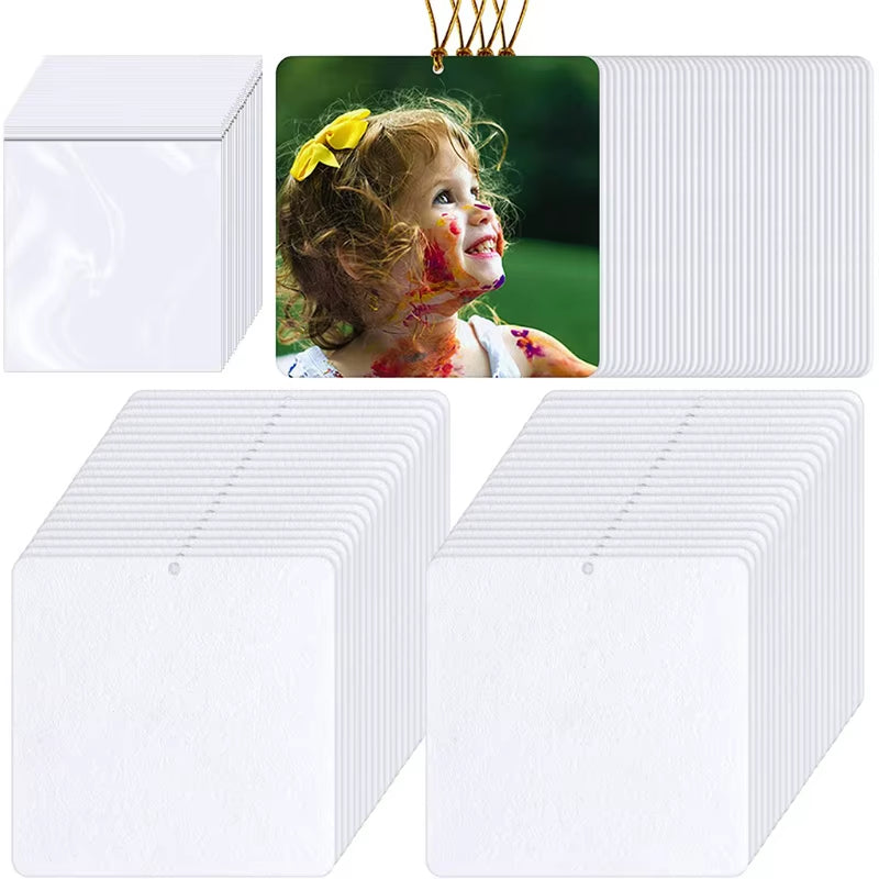 100 Pieces Sublimation Air Freshener Sheets Sublimation Air Fresheners Blanks Car Scented Hanging Sheets Blanks Set Dropshipping