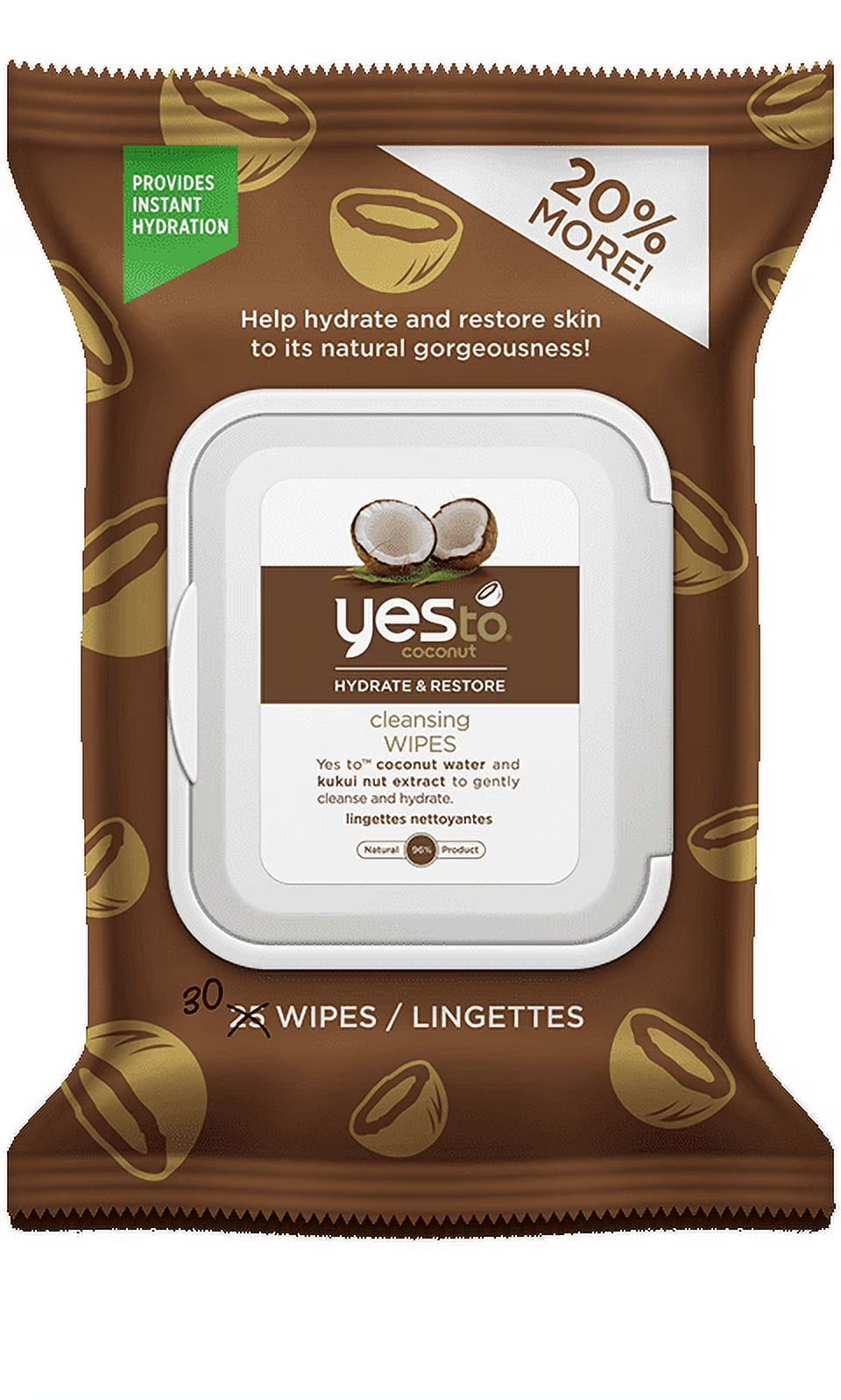 Coconut Cleansing Wipes Hydrating Makeup Remover Wipes, 30 Ct