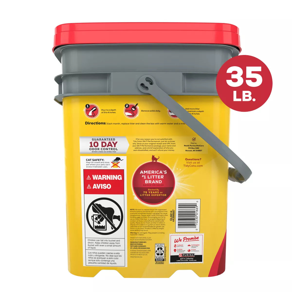 Purina Tidy Cats 24/7 Performance Clumping Scoop Cat & Kitty Litter for Multiple Cats - 35Lbs