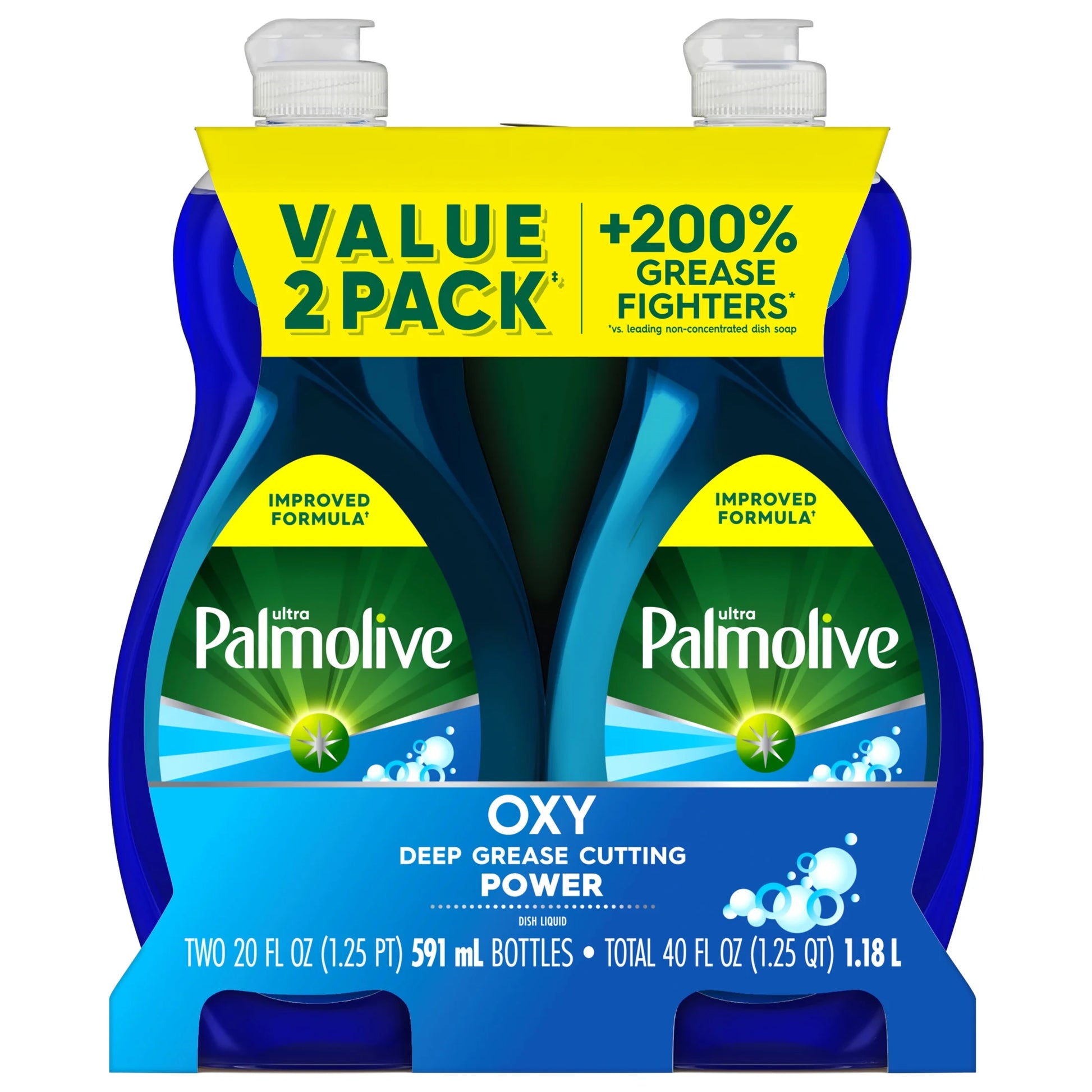 Ultra Oxy Liquid Dish Soap, Power Degreaser, 20 Fl Oz Bottle (2 Pack)